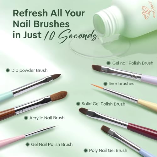 Modelones Nail Art Brush Cleaner & Restorer 2.71 Fl.Oz with nail art brush - color: Clear