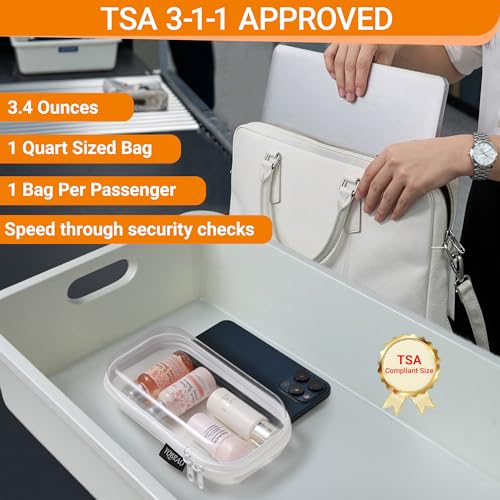 YQBRAO Clear Hard Shell Zipper Cases, Diaper Bag Organizer Pouches, White - color: White, size: 6 Pack (2L+2M+2S)