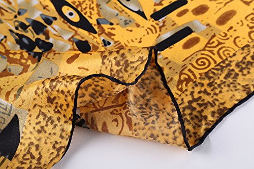 JWSilk Long Charmeuse Silk Scarf Classic Art Print - color: Portrait By Klimt