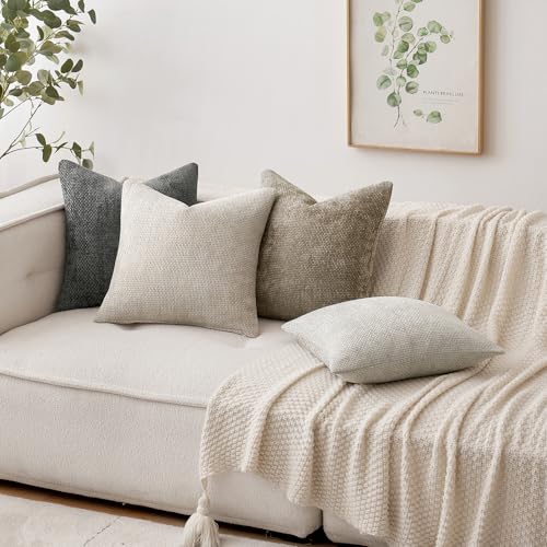 MIULEE Decorative Couch Throw Pillow Covers 16x16 Inch Dark Gray 2 Pack - color: Dark Gray, size: 16" x 16" (Pack of 2)