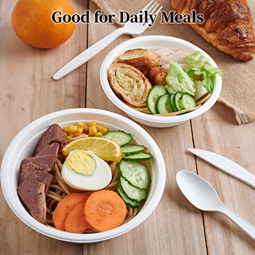ECOLipak 1000 Pack 12 oz Paper Bowls Disposable, Compostable Bowls, White - color: 1000Pack-White