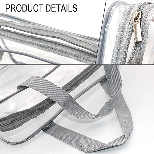 APREUTY 6 Packs Clear Makeup Bags, TSA Approved Toiletry Bags Set, Gray - color: Gray-6PCS (Large+Medium+Small)