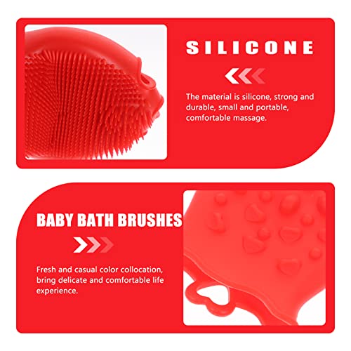 Beaupretty Baby Shampoo Brush Silicone Scalp Massager for Kids Gentle Exfoliating Bath Shower Brush with Ergonomic Grip Multi-Use Cleaning Tool for Hair Care and Relaxing Scalp Massage