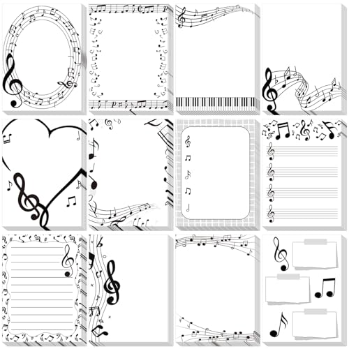 Chiisong 12 Pcs Music Sticky Notes Music Teacher Supplies Musical memo - style: Music