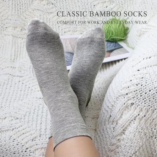Women Thin Socks Rayon Bamboo Ankle Silky Quarter Anti Odor Casual Summer Socks 6 Pairs - color: Gray, size: 8-11