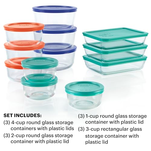 Pyrex Simply Store (12-Pack) Glass Food Storage Containers Set - size: 12 Pack