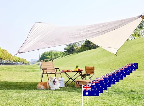 50 Pack Australia Australian Small Mini Hand Held Australia Australian on Stick Flags, Miniature National Country Flags,Party Decorations Supplies for Parades,International Festival - color: Australia