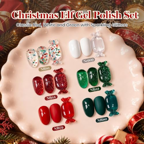 Beetles Christmas Gel Nail Polish Set, Red Green White Glitter - color: A - Christmas Set | Christmas Eif