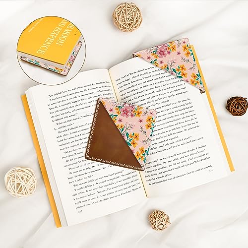 Personalized Leather Bookmarks, Fun & Cute Book Accessories for Reading Lovers, Unbreakable Page Markers for Women Men Girls Boys Student Teacher Kids Retirement Birthday Gifts (Pink Flower) - color: Pink Flower