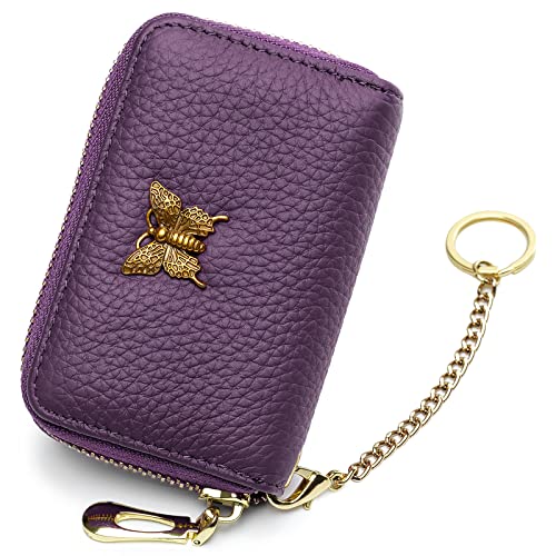 imeetu RFID Credit Card Holder for Women, Business Card Wallet (Purple) - color: Purple