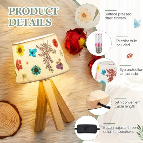 Hortsun Pressed Flower Vintage Table Lamp,Trapezoid - color: Trapezoid