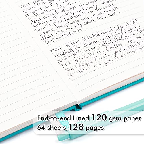 5 Pack Journal Notebook Bulk for School, Feela Hardcover Business Notebooks Classic Ruled Lined Journals with Pen Holder for Work Note Taking, with 5 Black Pens, 120 GSM, 5.1”x8.3”, A5, Emerald - color: 5 Pack emerald