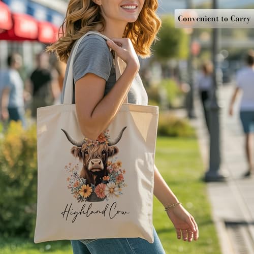 Aesthetic Canvas Tote Bag, Cute Reusable Bags for Women with Inner Pocket - color: Orange
