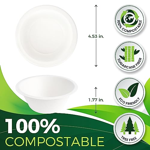 9oz Sample Paper Cups [100-Pack], Heavy Duty Disposable Cups Perfect for Dip Sauce and Snacks, 100% Compostable Sample Cups and Eco-Friendly Made from Bagasse - color: White, size: 9oz (100 Count)