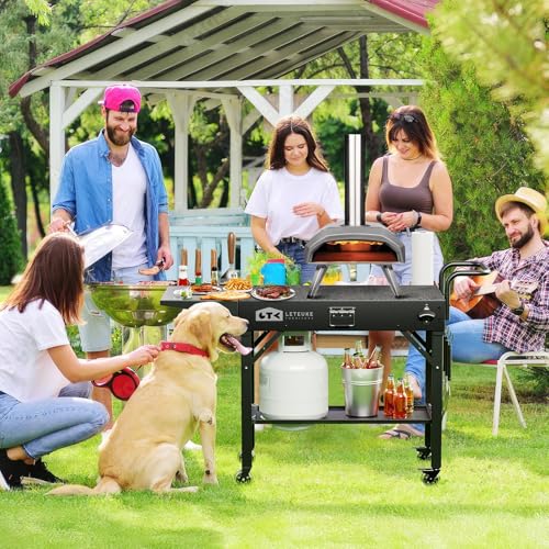 Leteuke Grill Cart for Blackstone Griddle, Portable Outdoor Grill Table