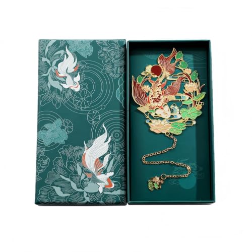 Shan Hai Jing Divine Beasts Bookmark Phoenix Dragon Koi Deer Good Luck Gift - color: Style 4 Gift Boxed