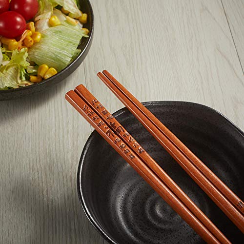Chopstick Reusable Chinese FU/Fortune Chopsticks with Holder and Carrying Bag Chinese Traditional Stylish Gift Set（2 Pairs） - color: FU/Fortune Design (2 Pairs)