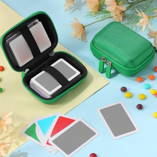 Sanwuta 4 Pcs Travel Card Games Case, Playing Card Case, Eva, Black, Green - color: Green