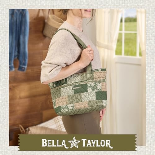 Bella Taylor Small Tote, Quilted Shoulder Bag for Women - color: Heirloom Rose Patchwork