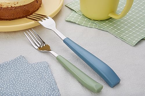 ANNOVA Silverware Set Stainless Steel Colorful Handle Tableware Kitchen Flatware Set Utensils, Includes Dinner Knives, Forks, Spoons, Salad Forks & Dessert Spoons (Morandi Mix, 20 Pieces) - color: Mixed Morandi 20Pieces