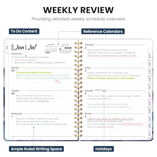 ZOTIA Planner 2026-2027 Weekly & Monthly Calendar Planner Jul 2026-Jun 2027 - color: D-Distant Peaks Hill, size: 6.3" x 8.5"