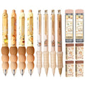 4Pcs Cute Capybara Erasable Retractable Pens-Erasable Gel Ink Pens,0.5mm Fine Point Black Ink,4Pcs 0.5mm Cute Capybara Mechanical Pencils,Lead Refills,Erasers,for Office School Supplies Women Men - style: capybara（foam cover）