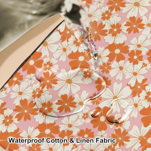 Boho Makeup Bag, Aesthetic Daisy Floral Cosmetic Bag Makeup Organizer Pouch - color: Flower