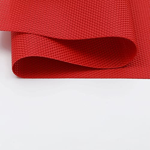 SHACOS Placemats Set of 6 Woven Vinyl Christmas Place Mats for Dining Table Wipe Clean Stain Resistant Table Mats Indoor Outdoor (6, Red) - color: Red, size: Set of 6