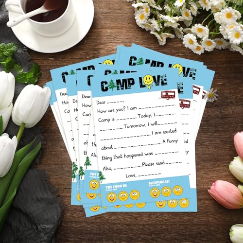 80 Pcs Camp Stationery Paper Envelopes,Boys Fill in the Blank - style: Boys Fill in the Blank
