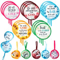 R HORSE 50Pcs Christian Church Fans Bulk Religious Folding Handheld Fan - color: Religious Flower