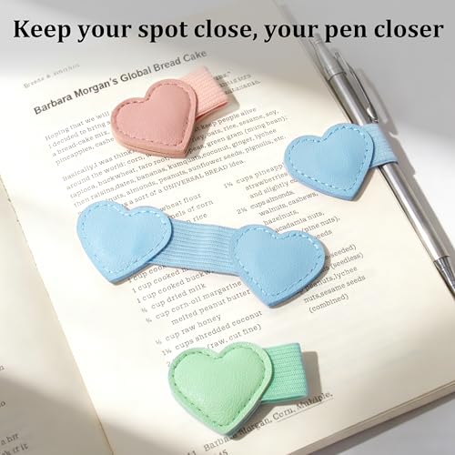 2Pcs Magnetic Leather Bookmarks with Pen Holder Gift Box, Heart-Shaped Magnetic Book Marks for Book Lover Readers Cute Leather Bookmark for Women Girls (Light Blue) - color: Light Blue