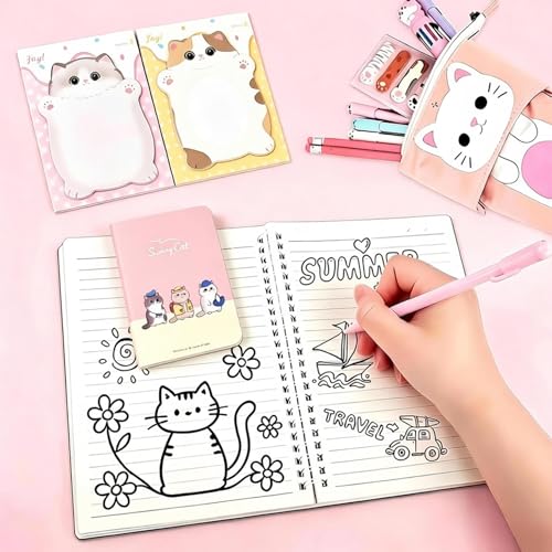 38Pcs Cute Cat Stationery Set, Kawaii School Supplies, Cat Lover Gifts Box