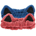 2Pcs Spa Headband for Washing Face Skincare Makeup Headbands for Women - color: Blue + Red