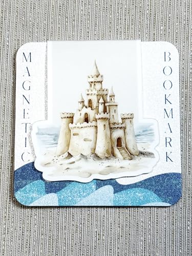 Creates Magnetic Bookmark for Reading Journals Planners Scrapbooking Office Supplies Cute and Funny Bookmark for Bookworms Matte Laminate Double Sided Handmade (Sandcastle) - color: Sandcastle