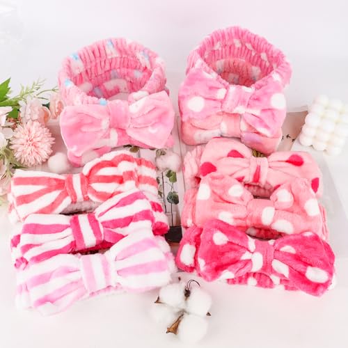 10 Pack Pink Soft Spa Headbands Bulk for Women Girls Valentine - color: Multicolor 05