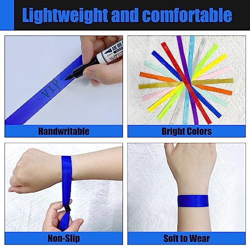 100 Pcs Cloth Wristbands, Disposable Wristbands for Events(Blue) - color: BLUE