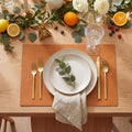 Artoid Mode Rust Faux Leather Placemats Set of 4 - color: Rust, size: 12" x 18", Rectangular Set of 4