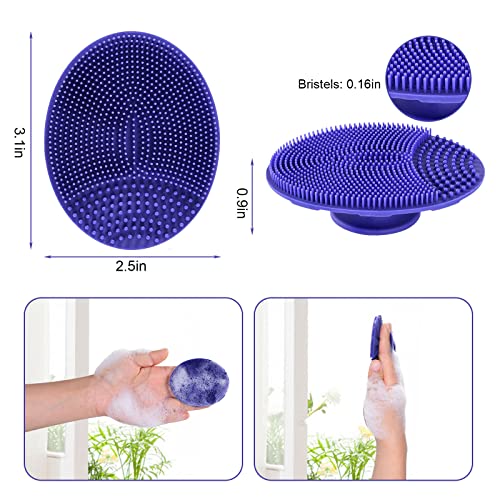 Soft Silicone Facial Cleansing Scrubber Hygienic Face Brush, Pack of 4 - color: 4th-mix Colors (4 Pack)