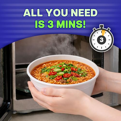 Nongshim Ramen Noodles, Gourmet Instant Ramen bowl, Premium Microwavable Noodle Soup, Hot & Spicy, 3.03 Ounce (Pack of 6) - size: 3.03 Ounce (Pack of 6)