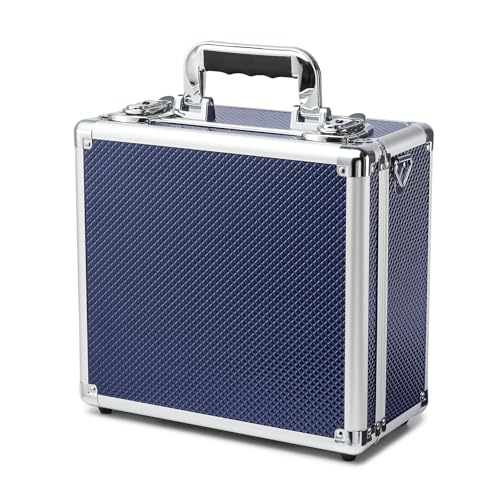 Lockable Trading Sports Card Case Storage Box Holder Organizer - color: Blue, size: Medium