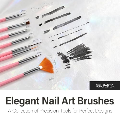 38 Pcs Nail Art Brush Kit - All-in-One Nail Design Tools Set with Detail Brushes, Dual-Ended Dotting Pens, Silicone Brushes, Tweezers, Striping Tape & Palette for DIY Manicure
