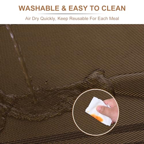 BETEAM Placemats Set of 12, Woven Vinyl Place Mats for Dining Table, Brown - color: Brown, size: 12 Pcs