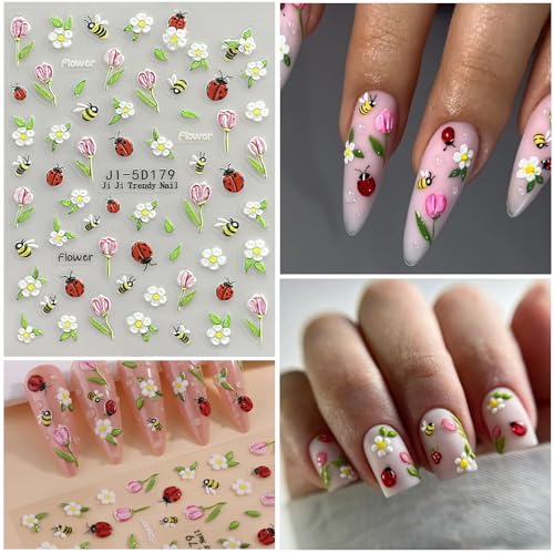 Strawberry Nail Stickers for Nail Art Flower Nail Decals for Women - color: Colorful-17