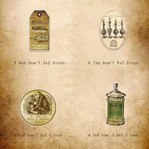 Prstincol 120 Pcs Vintage Apothecary Potion Label Stickers - style: Apothecary Potion Label Stickers 120 Pcs