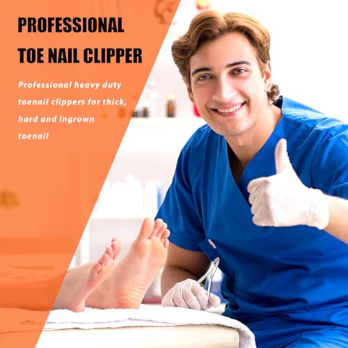 Heavy Duty Podiatrist Toenail Clippers for Thick and Ingrown Nails, Hand Forged Stainless Steel Toe Nail Clippers for Men Women Seniors (Pack of 2) - size: 1 piece (Pack of 2)