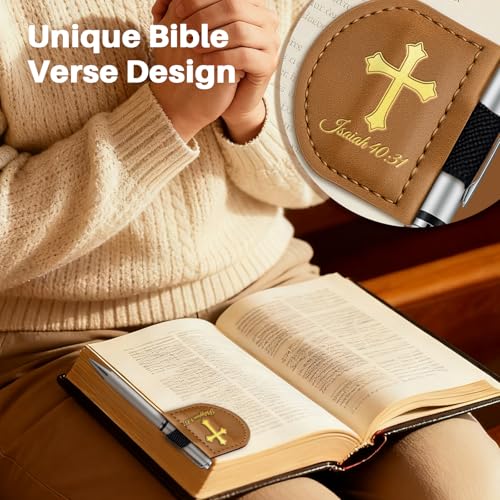Personalized Magnetic Bookmarks,Bible Bookmark(Brown，Joshua 1:9) - color: Brown, size: Joshua 1:9
