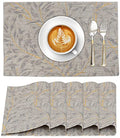 Ruvanti Placemats Set of 6, 100% Cotton Place Mats of 13"x19" – Leafy - color: Leafy