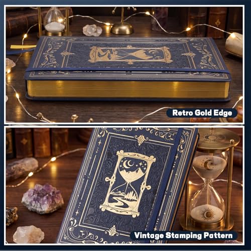 Thboxes 80 Sheets Lined Journal Notebook, Hardcover Notepad, Black Gold - color: Black Gold