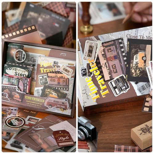Scrapbook Supplies Kit, Vintage Junk journaling Supplies, Scrapbooking Kit - color: Time Traveler