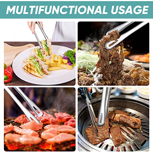meekoo 6 Pcs Stainless Steel Korean BBQ Grill Tongs - size: 11 Inches